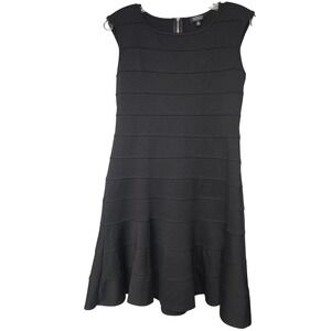 Spense Petite Womens Black Tiered Fit & Flare Bandage Dress Sleeveless 4P 86648P